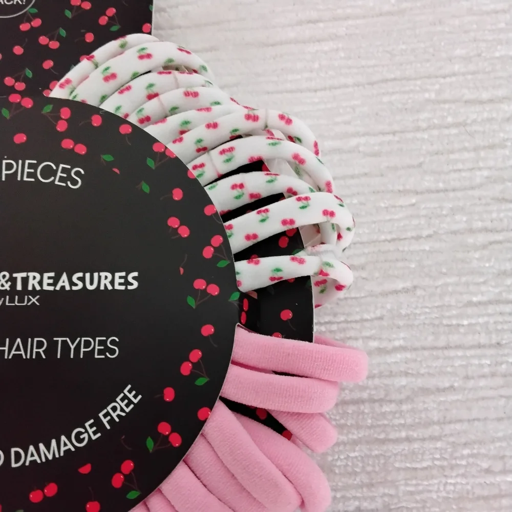 LUX 50 Pk Wreath Of Non Damaging Hair Ties 5 Colors